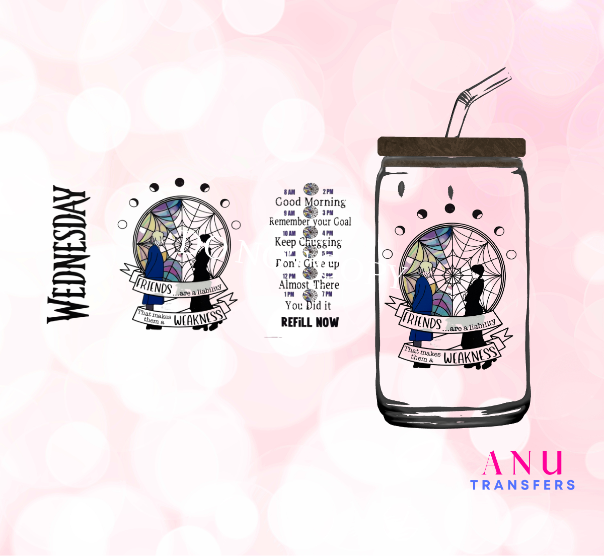 Wednesday 16oz libbey cup wrap