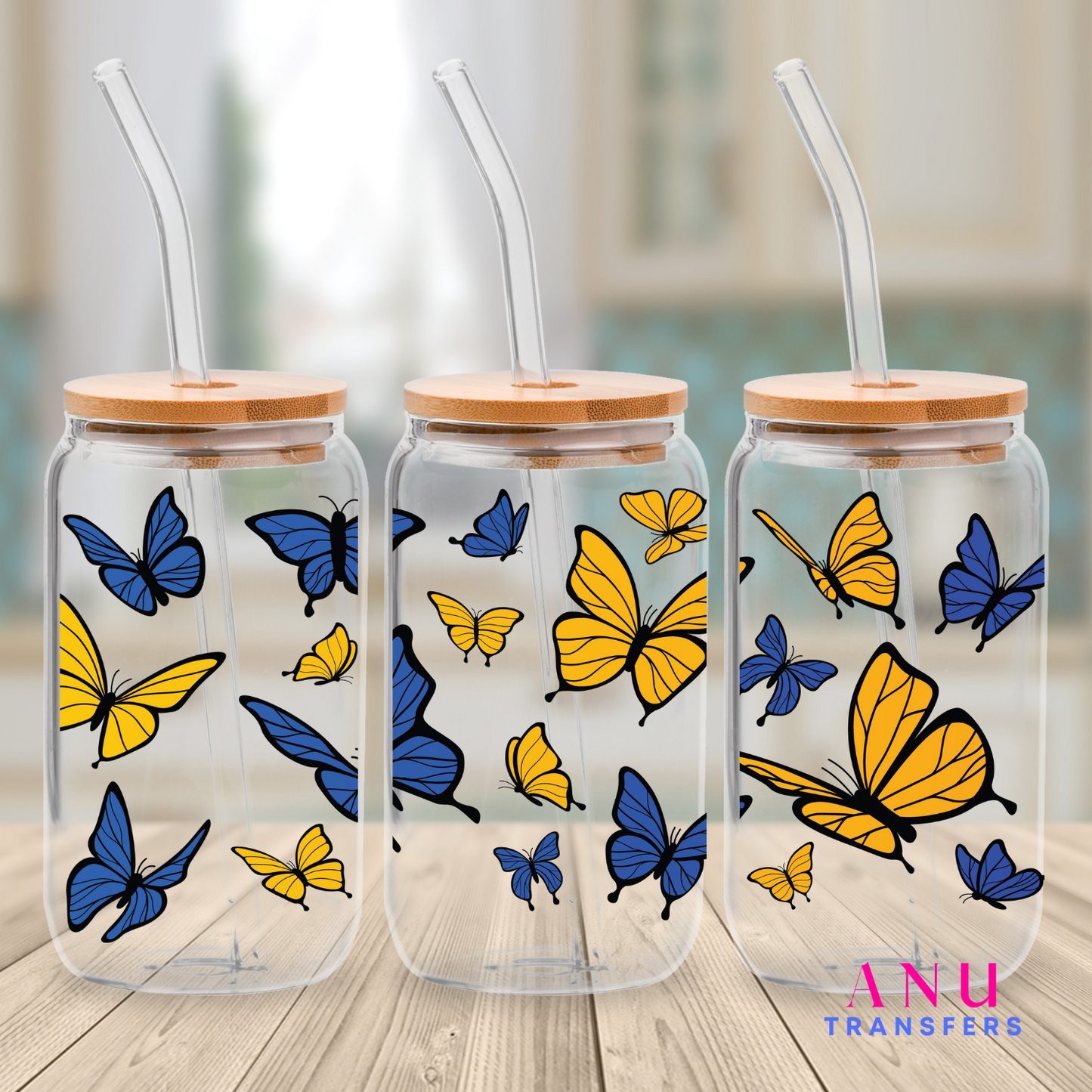 Butterflies 16oz libbey cup wrap
