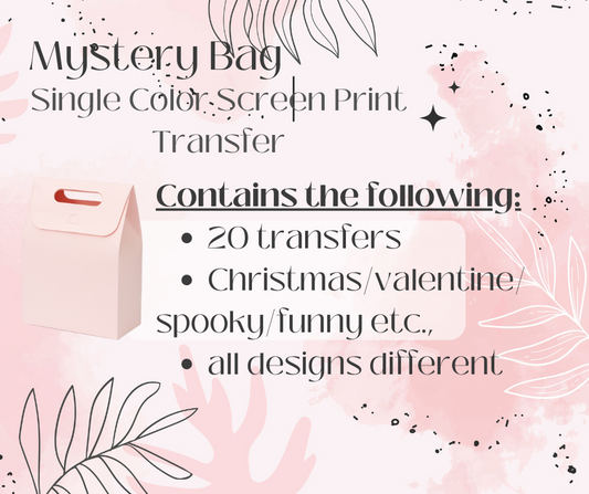 Mystery grab bag (Only Single Color 20 transfers)