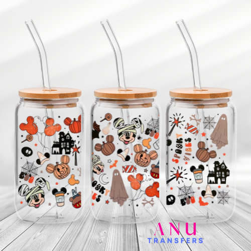 Pumpkin Spooky Mickey 16oz libbey cup wrap