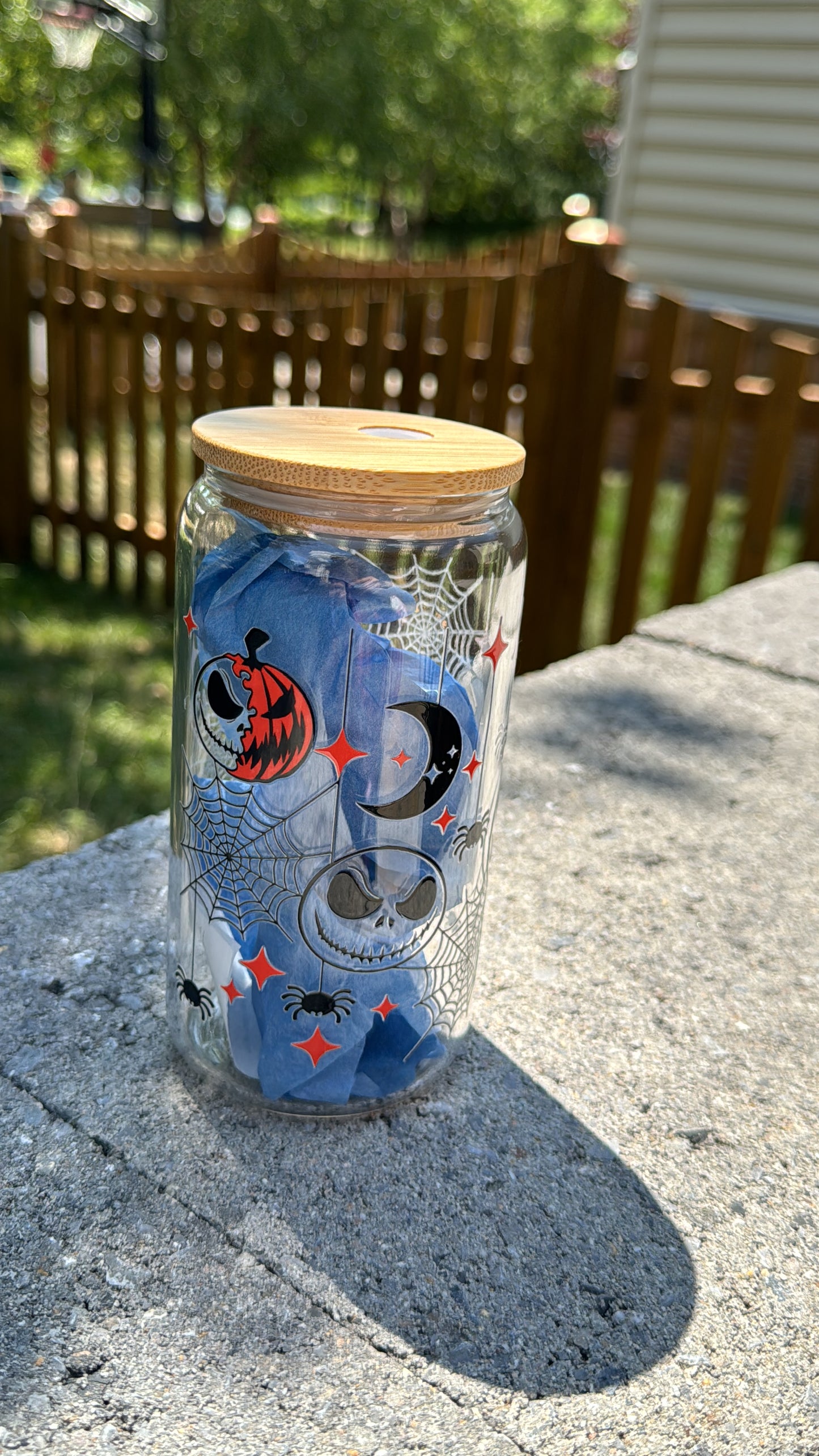 Spooky Pumpkins -Glass Cup 16oz