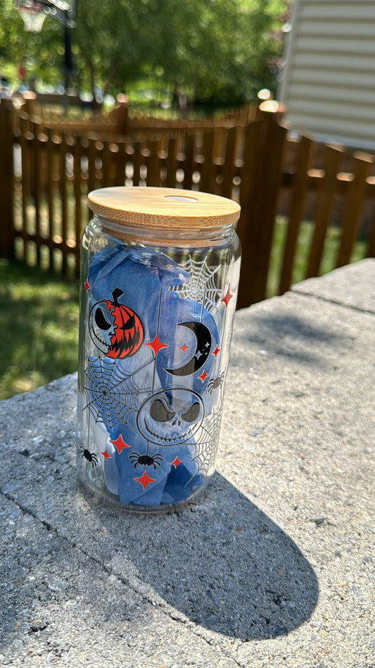 Spooky Pumpkins -Glass Cup 16oz