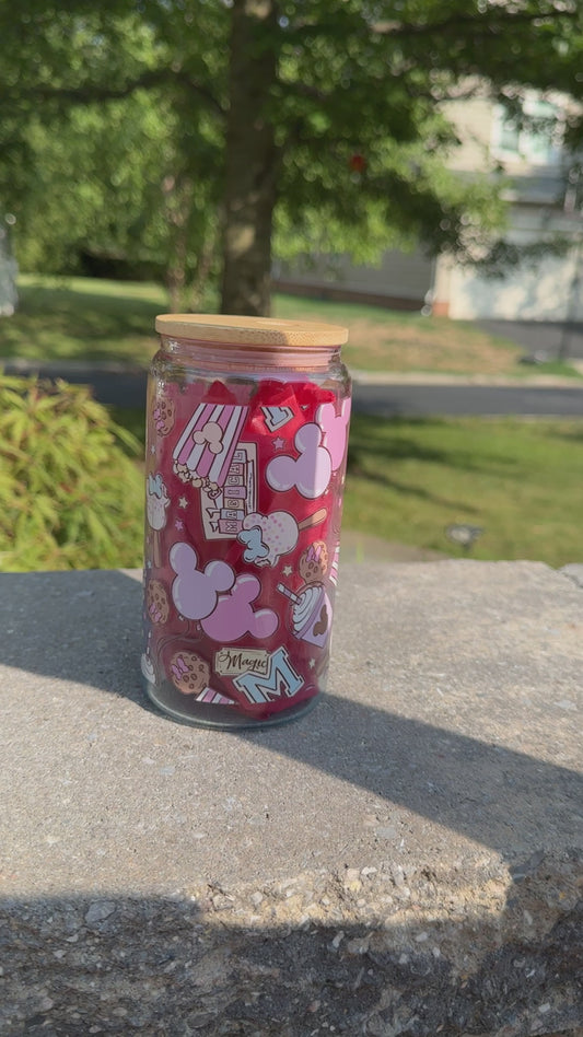 Pink Mickey Desserts -Glass Cup 16oz