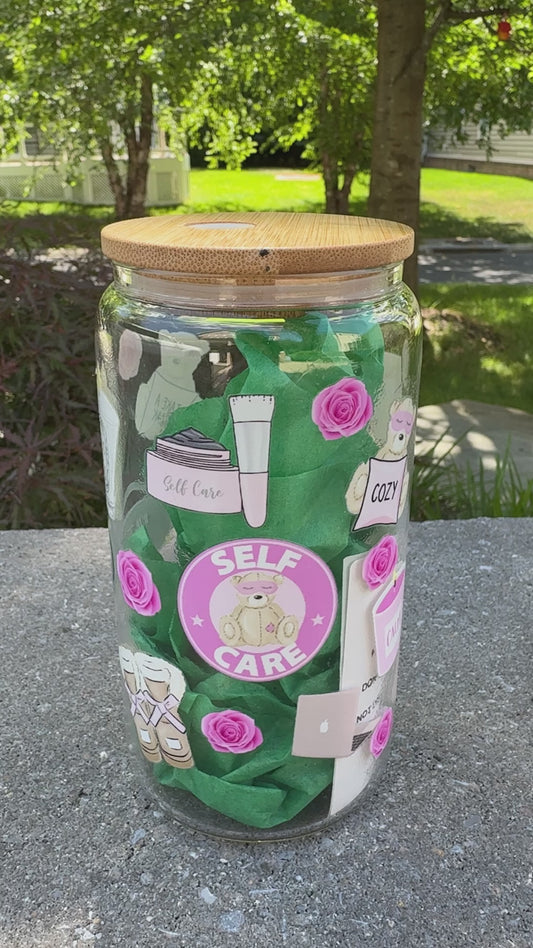 Self Care -Glass Cup 16oz