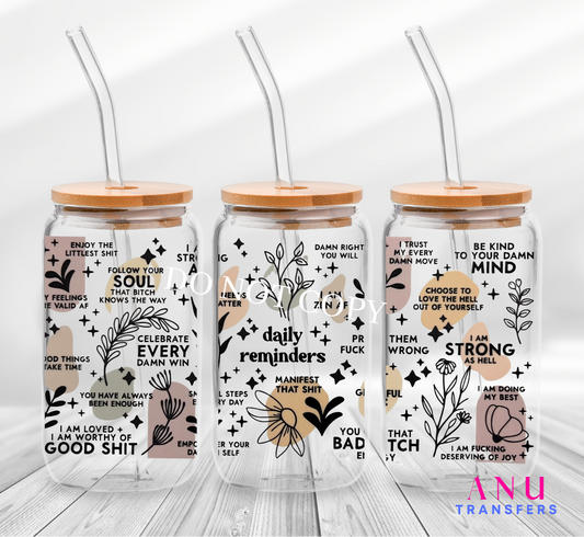 Daily Remainders 16oz libbey cup wrap