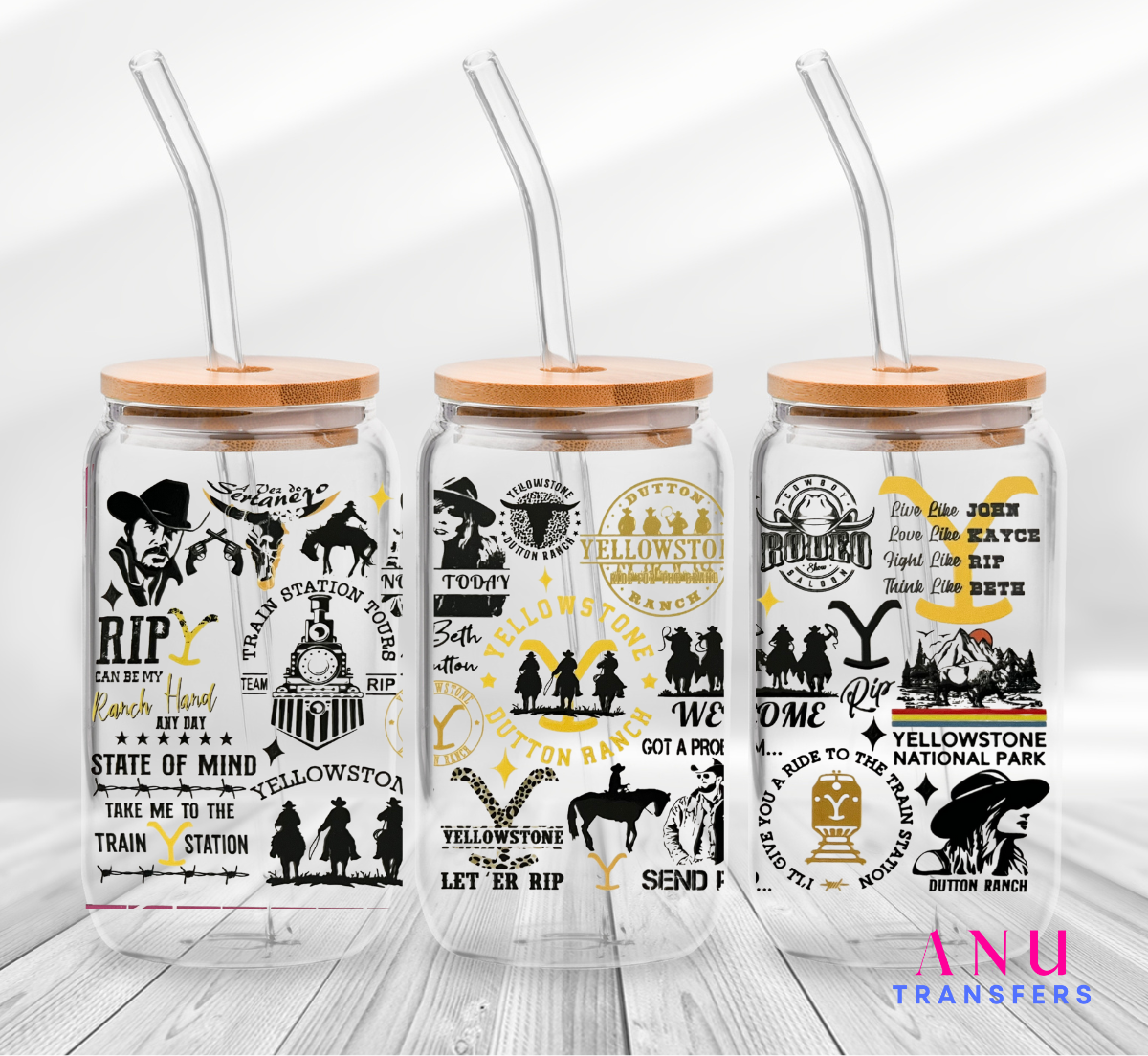 Town Yellowstone 16oz libbey cup wrap