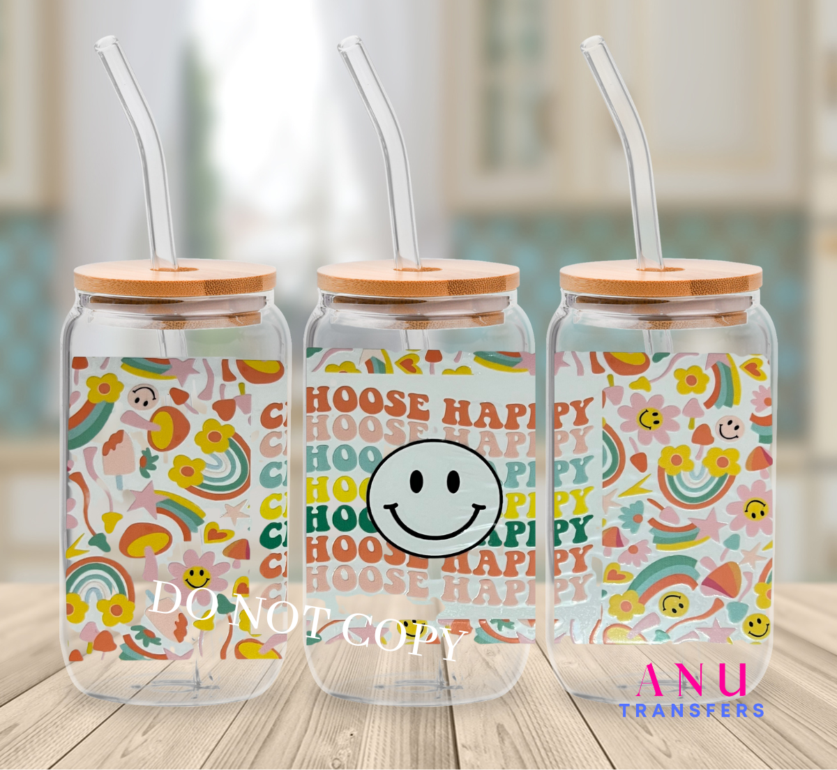 Choose Happy 16oz libbey cup wrap